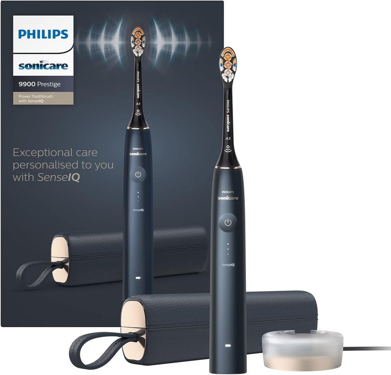 Philips Prestige 9900 Our Most Advanced Electric Toothbrush HX9992/12 with SenseIQ All-in-One Brush Head Artificial Intelligence in The Philips Sonicare App Colour: Midnight Blue - Image 1